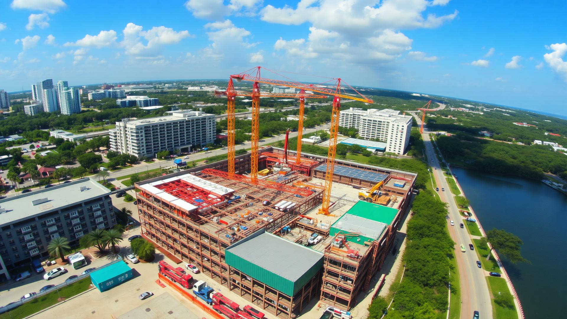 Construction drone service aerial photo
